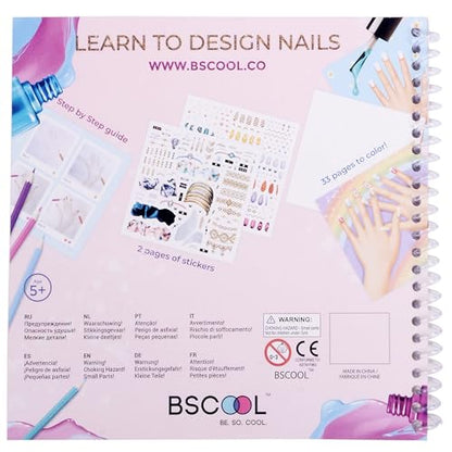 BSCOOL - Drawing, Coloring & Activity Book. Nail Design Book with Stickers and Guides. Fashion Design Sketchbook for Kids 5 and up. Little Designer Book - Nail Sticker Book. Gift for Girls - color: Nail Design Studio