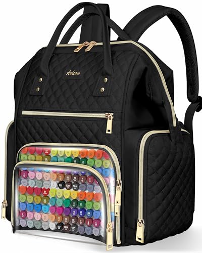 Marker Organizer Case Bag, Large Markers Storage Backpack with USB Port for Artists, Illustrators, Creatives, Pen Travel Holder Case Bag for Art Creativity Craft Supply, Black - color: Black