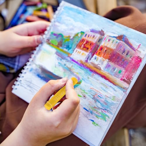 MECCANIXITY Soft Oil Pastels, Oil Pastel Crayons Vibrant Color Blendable Art Supplies for Painting Drawing Blending Painting Artists Beginners Professional(Lemon Yellow, Pack of 16) - color: Lemon Yellow