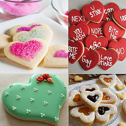 Love Heart Cookie Cutter Set Pack of 5 Valentines Day Heart Biscuit Cutter for Sandwiches, Pastries, Fruit and Cakes Birthday, Wedding Baking Tools - style: A-Heart