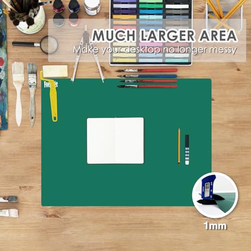 31.5" x 23.6" Extra Large Silicone Mat for Resin Casting, Crafts and Epoxy, Nonstick Silicone Sheet for Jewelry Casting Molds, Countertop Protector Mat Heat Resistant Placemats by Foepoge, Dark Green - color: Drak Green