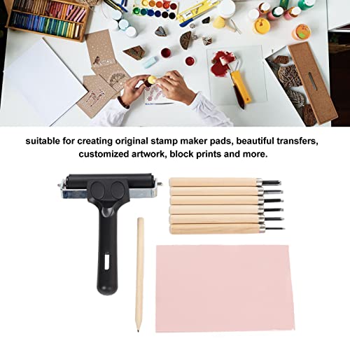 Xcello Stamp Making Kit with Assorted Carving Knives, Carving Block DIY Arts Tools for Creating Customized Artwork and Block Prints