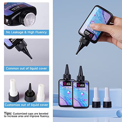 LET'S RESIN UV Resin,200g Low Viscosity Crystal Clear Ultraviolet Thin Epoxy Resin, Quick-Curing&Low Shrinkage UV Glue Kit for Crafts, Jewelry Making, Casting - size: 200G UV RESIN