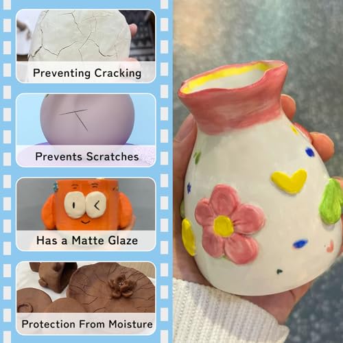 100ml Air Dry Clay Glaze, Air Dry Clay Varnish Can Not Only Used to Prevent Clay Cracking, Scratches, and Wear, Polymer Clay Glaze Can Also Having a Matte Glaze Effect (Matte) - size: A2-100ml-matte