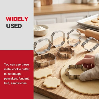 10 Piece Plaque Cookie Cutter Set, Assorted Shapes Stainless Steel Frame Cookie Cutters,Biscuits and Dough, Ideal for Wedding Holiday Birthday Party Baking Decorations and DIY Crafts