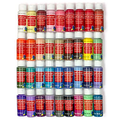 Craft Smart 36 Assorted Acrylic Paint Set - Non-Toxic Paint For Drawing, Painting, Art & Crafts Supplies - 1 Pack