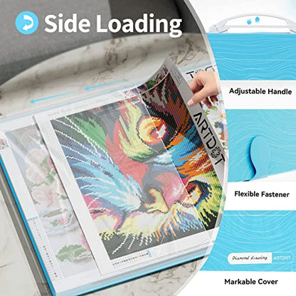 ARTDOT A3 Storage Book for Diamond Art Kits, Portfolio Folder for Diamond Painting Accessories with 30 Pocket Slevees Protectors (16.9x12.4inches) - size: A3:16x12 inches