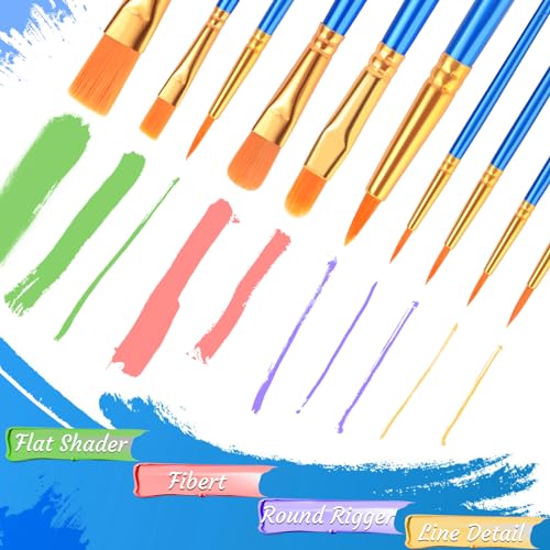 AROIC Paint Brushes Palette Set,24 Pack/240Pcs Acrylic Paint Brushes and 24 Palettes, Professional Artist Brushes, Finger and Face Painting Oil Painting Watercolor Kid's and Adult Painting Art Set. - size: 240 Brushes 24 Palettes