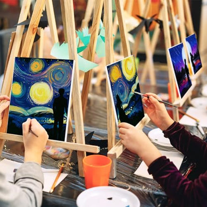 VOCHIC 4 Pack Sip and Paint Kit Pre Drawn Canvas Painting for Adults, Couples Date Night Games Painting Kit Valentine Christmas Room Decor Gift Party Supplies Favor(8x10) - size: 8x10, style: style 8