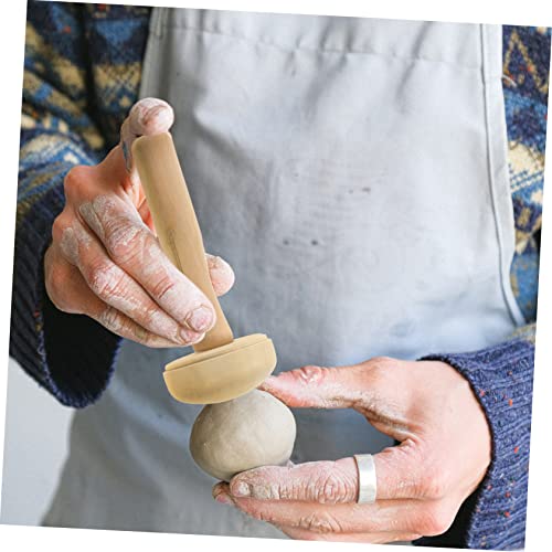 Lurrose 10PCS Wood Mushroom Roller Set Art Rubbing Tool for Printmaking Sturdy Ink Roller for Crafting and Painting Supplies