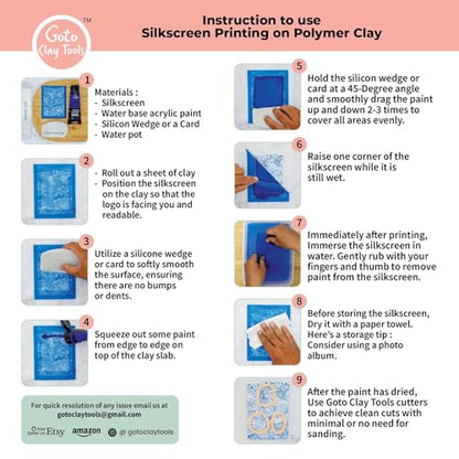 Polymer Clay Transfer Paper & Silk Screen Kit | 14 Piece Zentangle Design Bundle | 8 Water Soluble Transfer Sheets & 6 Reusable Silk Screens for Clay Earrings Jewelry Making Zen KIT - color: ZENTANGLE-KIT
