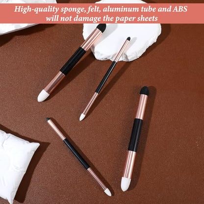 6 Pcs Oil Pastel Tools Artist Blending Sponge Pen Set Dual Tip Sketch Rubbing Sponge Brush Reusable and Washable Drawing Art Brush for Artist Highlight Shadow Sketch Drawing Blend