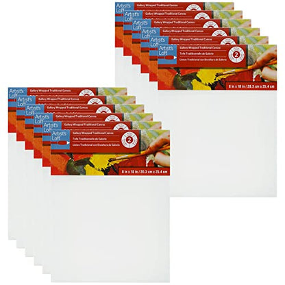 MICHAELS Bulk 12 Pack: Level 2 Gallery Wrapped Traditional Canvas by Artist's Loft® - size: 8â x 8â