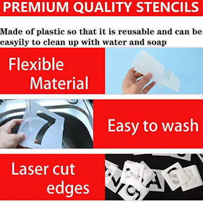 YEAJON 5 Inch Letter Stencils and Numbers, 36 Pcs Alphabet Art Craft Stencils, Reusable Plastic Templates for Wood, Wall, Fabric, Rock, Signage - size: 5 Inch