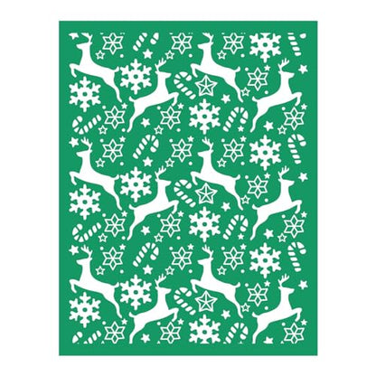 Christmas Elk Deer Self-Adhesive Silk Screen Stencils,Snowflakes Screen Printing Stencils for Craft Xmas Chalk Paste Stencil Transfers Winter Reusable Stencils for Painting on Wood Fabric Farm Sign - color: Elk dear stencils