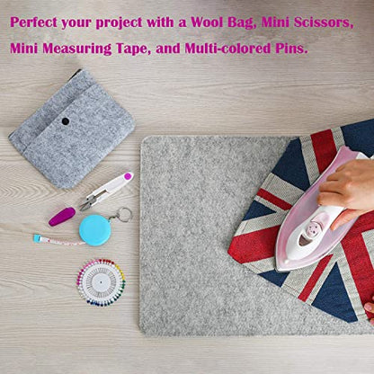 Rdutuok 24x17 Inches Wool Pressing Mat for Quilting Ironing Pad Easy Press Wooly Felted Iron Board for Retains Heat, Great for Quilting & Sewing Projects - size: 17" x 24"