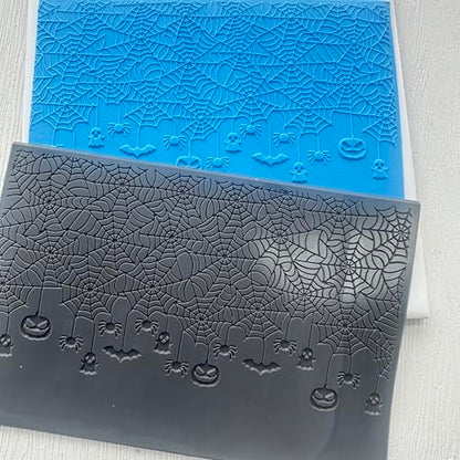 Halloween Polymer Clay Texture Sheets Mats for Polymer Clay Earrings Making Spider Web Texture Impressions DIY Tools for Pottery Earrings Jewelry Making DIY Craft Supply