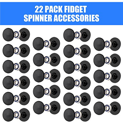 NiArt Fidget Spinner Toy DIY Bearing with Caps Set 22-Pack, MR137 0.5" Single-Sealed Chrome Steel Bearing Balls Replacement High Speed 13mmx7mmx4mm Epoxy Resin Casting Craft Skateboard Stress Reliever - size: ONLY 22 BLACK Cap Bearings