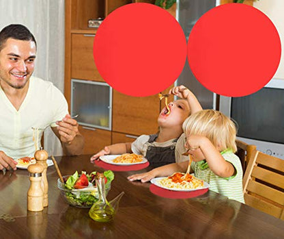 Silicone Microwave Mat 12 Inch, Non Stick Turntable Safe Baking Mat for Kitchen, Multi-Purpose Heat Resistant Oven Mat 2 Pack, BPA Free Microwave Splatter Cover (Red) - color: Red