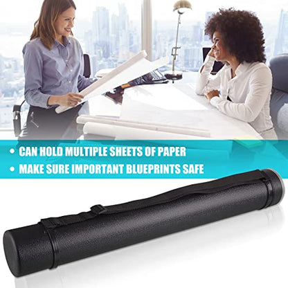 Henoyso 12 Pcs Extendable Poster Tubes Bulk with Strap Blueprint Holder & Carrying Case for Maps, Documents, Artworks, Banners (L) - size: L