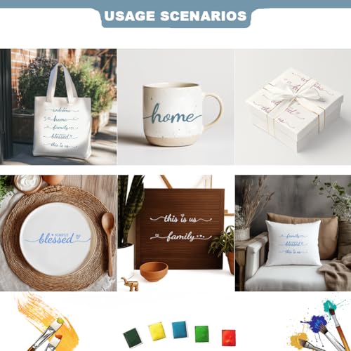 2 Sheets Silk Screen Stencil, Different Common Phrases Painting Stencils Templates Reusable Self-Adhesive Silk Screen Printing for Wall Border Wood Fabric Home Craft Decor - style: Different Common Phrases