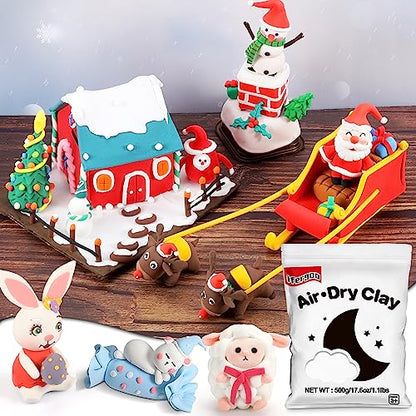 iFergoo White Air Dry Clay, DIY Creative Modeling Clay for Kids, Super Light Magic Clay for Kids Age 3-12, Safe & Non-Toxic, Molding Sculpting - color: White/500g