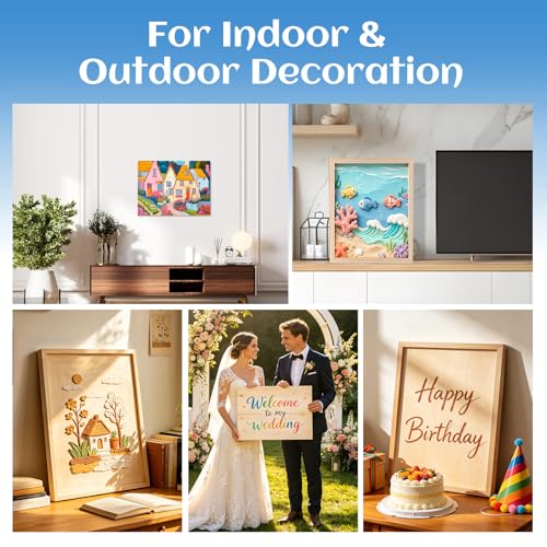 ESRICH 12x16 Inch Wood Panels for Painting, 2 Pack Craft Wood Canvas Boards, Blank Unfinished Wooden Art Board for DIY Art Creations Such as Painting, Acrylic Pouring, Resin, Burning, Collage, etc. - size: 12x16IN-2Pack