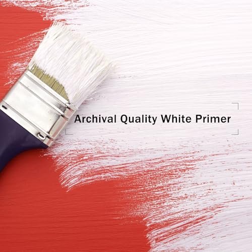 Lineco, Neutral PH Gesso Primer, Surface Preparation, Acid-Free White Priming, Suitable for Acrylic and Oil Paint, Color Pencils And GraPHite, Sealer for Paper, Wood, 8 Oz (238 Ml)