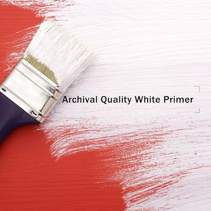 Lineco, Neutral PH Gesso Primer, Surface Preparation, Acid-Free White Priming, Suitable for Acrylic and Oil Paint, Color Pencils And GraPHite, Sealer for Paper, Wood, 8 Oz (238 Ml)
