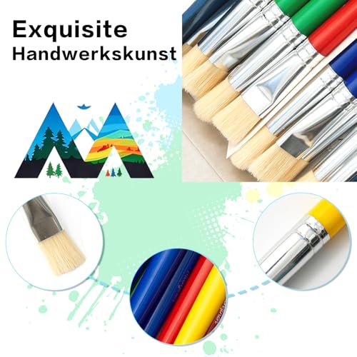 Kids Paint Brushes Set, 10 Pack Non-Toxic Washable Round & Flat Art Brushes for Children Ages 3-8, Perfect for School Painting & Home Crafts - size: 10PCS