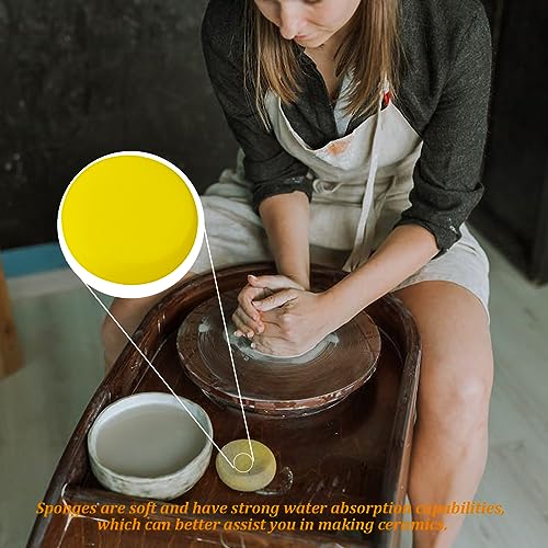 50 Pack Round Yellow Synthetic Sponge, 2.9 inch - Artist Sponge for Face Painting, Crafts, Pottery, Clay, Ceramics - size: 50pcs-2.9inch