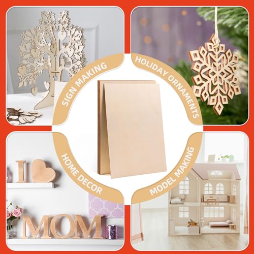 AWIZOM 12 Pack Basswood Sheets for Crafts-12 x 16 x 1/8 Inch- 3mm Thick Plywood Sheets with Smooth Surfaces Unfinished Wood Boards for Laser Cutting, Wood Burning, Architectural Models, Staining - size: 12 x 16 inch