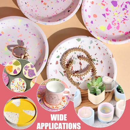 Eco Resin Casting Powder - 1400g Ceramic Resin Powders Kit with 6pcs Pigments, Fast Curing, Easy to Demold, Water Mixed Activated - Toxic-Free, Odorless - Plaster Casting Kit for DIY Home Art Crafts - color: White,50oz