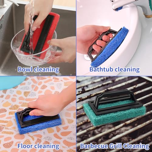 3 Pcs Screen Printing Scrub Pad,Screen Print Ink Scrub Brush with Handle,Screen Print Accessories for Reclaiming Mesh Frames Silkscreen Ink Remover