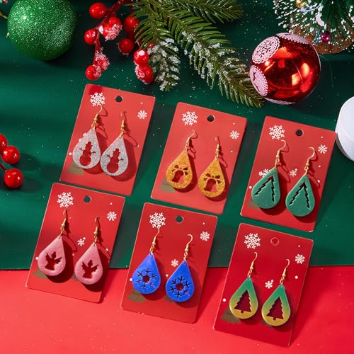 4 Pack Christmas Resin Earring Molds, Various Shapes Waterdrop Snowflake Snowman Elk Gingerbread Man Santa Claus Christmas Tree Silicone Mold for DIY Making Earring Pendant Jewelry Gift - color: 4 Pack Waterdrop Christmas Earring Molds