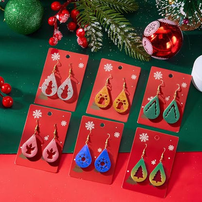 4 Pack Christmas Resin Earring Molds, Various Shapes Waterdrop Snowflake Snowman Elk Gingerbread Man Santa Claus Christmas Tree Silicone Mold for DIY Making Earring Pendant Jewelry Gift - color: 4 Pack Waterdrop Christmas Earring Molds
