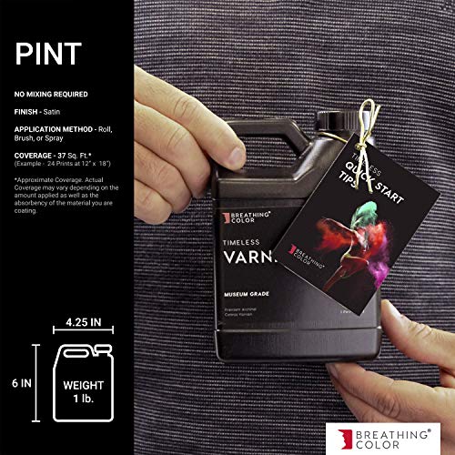 Breathing Color Timeless Archival Print Varnish - 1 Pint, Satin Finish, Premium Canvas Coating, Water Based UV Protection, 100+ Years Certified Archival - size: Pint
