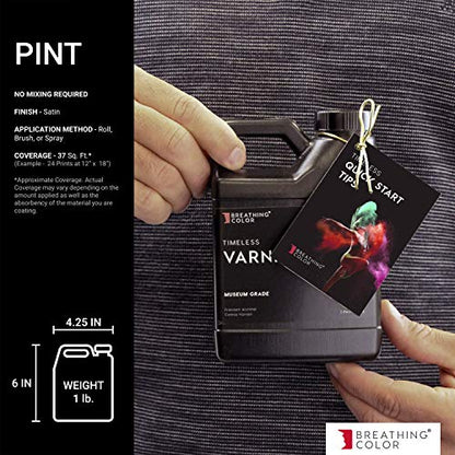 Breathing Color Timeless Archival Print Varnish - 1 Pint, Satin Finish, Premium Canvas Coating, Water Based UV Protection, 100+ Years Certified Archival - size: Pint
