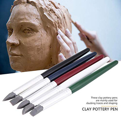 5Pcs Silicone Color Shapers Clay Sculpture Tools for Clay Pottery Sculpture, Polymer Modeling, Ceramic Craft, Baking DIY(#2)