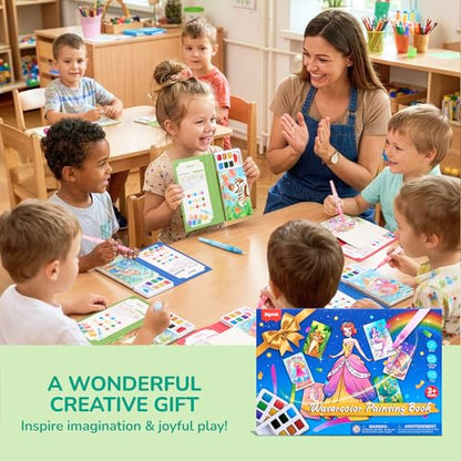 JoyCat 3 Pack Pocket Paint with Water Coloring Books for Kids, Art & Craft Activity Toy Set, Creative Travel & Home Painting Kit, Gifts for Girls & Boys Ages 3-8 (3 Pack - Magical Pony & Ocean Princess & Animals) - style: 3 Pack - Magical Pony & Ocean Pri