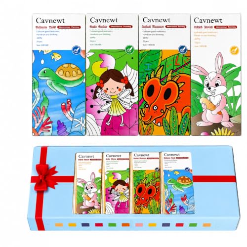 Cavnewt 4Pack Mini Paint Pads, Watercolor Paint Pad, Pocket Watercolor Painting Book, Mess Free Water Color Paint Set Arts, Travel Paint Watercolor Coloring Book Set for Kids, Boys and Girls - color: 4Pack Mixed Themes