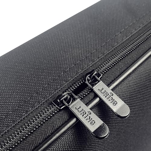 JJRING Art Portfolio Case, Wire Framed Nylon Portfolio Tote, Art Storage Bag in 23 Inches by 17 Inches, Great Carrying Bag for Artworks, Posters, Drawings, Prints(Black) - size: 23 Inches by 17 Inches