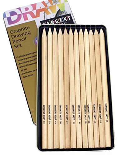 Sargent Art 22-7283 12 Piece Graphite Drawing Pencil Set in Tin Case