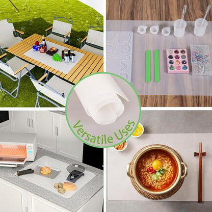 Small Translucent Silicone Mats: 7.9”x9.5” Clear Non-Slip Countertop Protector Liner - Heat Resistant Non-Stick Baking Mat 2/Pack - color: Clear(1mm 2Pcs), size: 9.5"L x 7.9"W