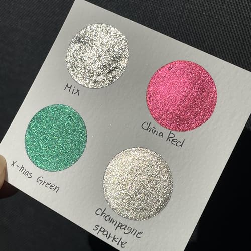 IUILE Handmade Watercolor Paints - Jingle Bell Half Pan Set (4 colors) - color: Jingle Bell