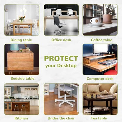 13 x 16 Inch Clear Table Cover Protector, 2mm Thick Clear Desk Mat, Plastic Table Cover, Vinyl Table Protector, Desk Mats on Top of Desks - size: 13" x 16"