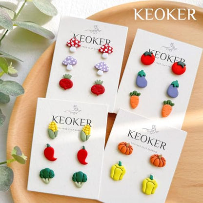 Keoker 20 Shapes Polymer Clay Cutters, Clay Earrings Cutters, Strawberry Clay Cutters for Earrings Jewelry Making - color: All