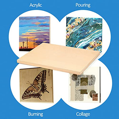 Falling in Art Unfinished Birch Wood Panels Kit for Painting, Wooden Canvas 2 Pack of 24”x30” Studio 1” Deep, Cradle Boards for Pouring, Art, Crafts, Burning and More - size: 24*30 2-pack