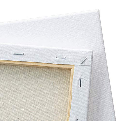 NEXCOVER Stretched Canvas - 8 Pack 11x14 Inch, 5/8" Profile Thick Pinewood Frame, Blank White Painting Canvas for Acrylic Oil Tempera Gouache Paint, for Beginners Kids Students Artists DIY Craft/Decor - size: 11"x14"-8Pack