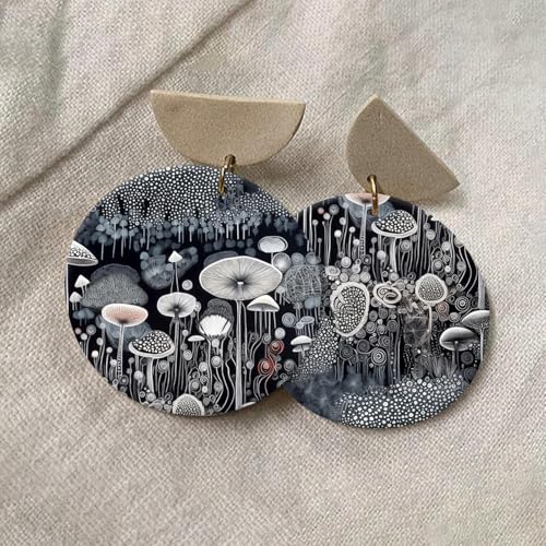 Polymer Clay Transfer Paper, 20 Pcs 4 Designs Creative Floral Mushroom Leopard Water Soluble Transfer Sheet for Polymer Clay for Polymer Clay Earrings Jewelry Making Disposable Stickers 5.82X3.93in - color: 4 Pattern Sets